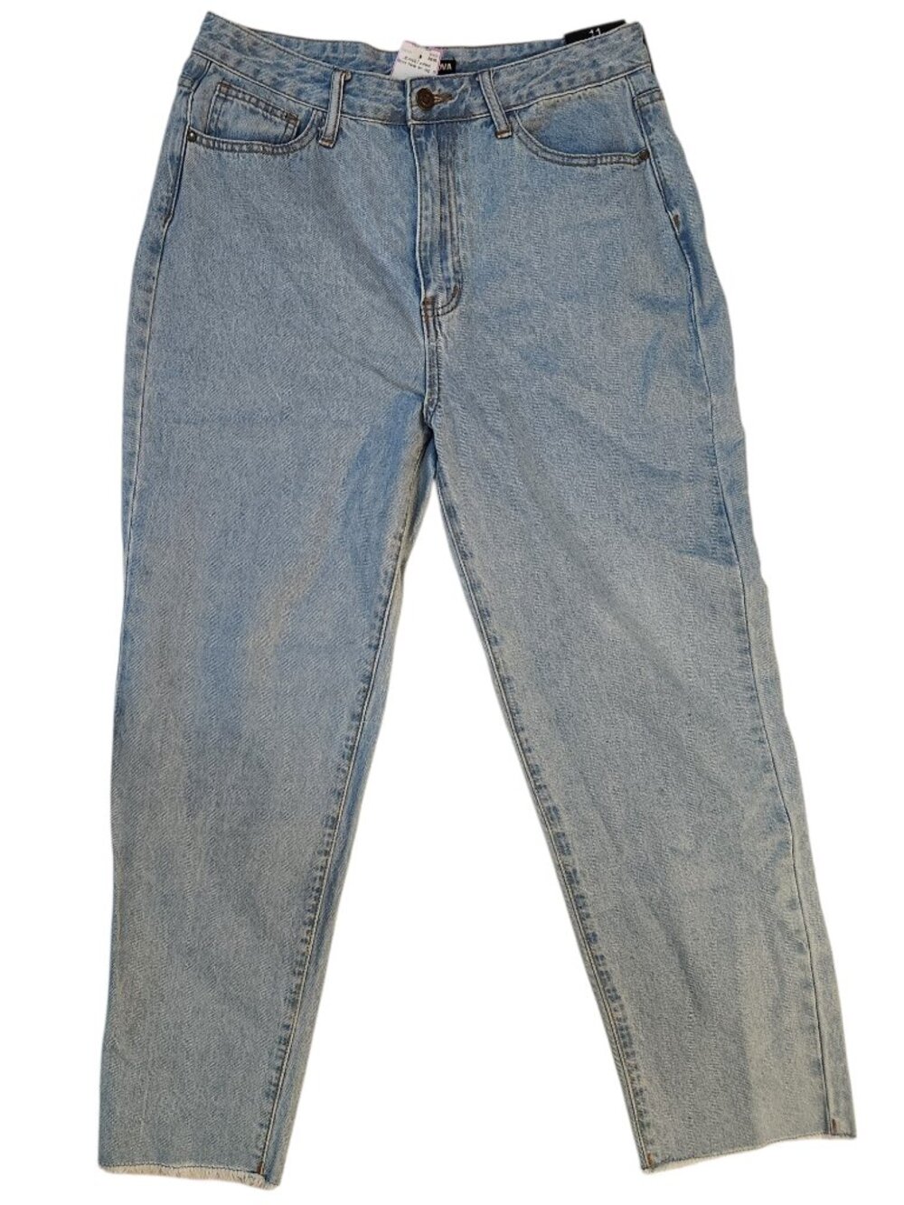 NWT Fashion Nova Jeans Size 11 Heart Pockets Blue Light Wash